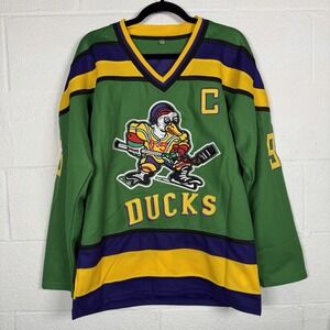 Mighty Ducks Conway 96 D5 Hockey Jersey Green Movie Jersey Adult Small